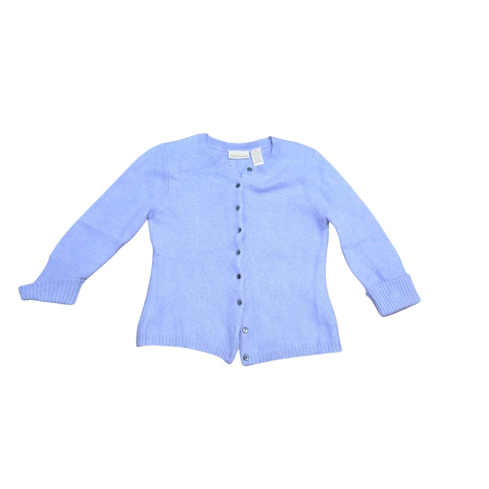 Apostrophe Lavender Angora Rabbit Hair Blend Fuzzy Cardigan Sweater S